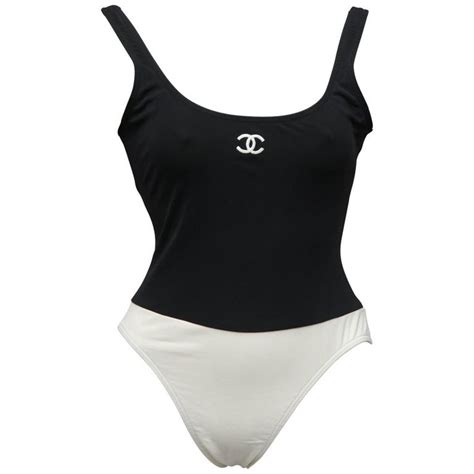 chanel black and white bathing suit|chanel bathing suit two piece.